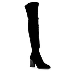 Marc Fisher NWOB Women's Black Onyse Suede Pointed Toe Over-The-Knee Boots 6